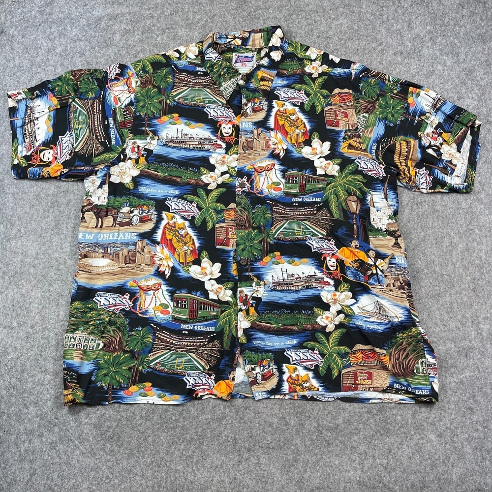 Vtg Reyn Spooner NFL New Orleans Shirt XL Hawaiian Super Bowl Aloha